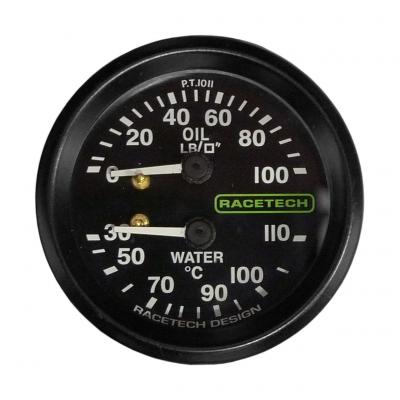 Racetech Öldruck / Wassertemperatur für zwei Instrumente